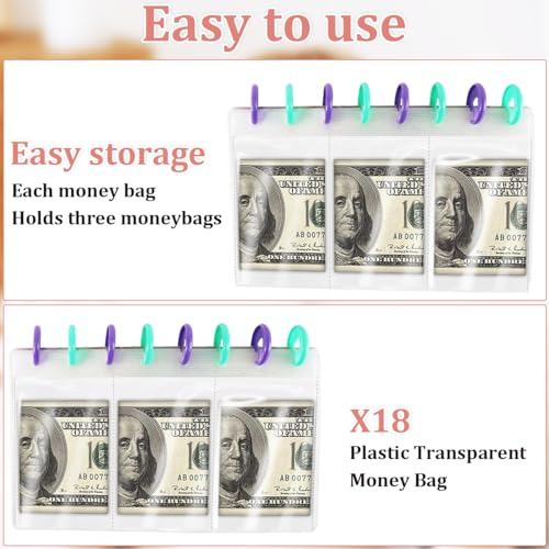 ROPCIA Savings Binder l 52 Week Savings Challenge Book, Reusable Budget Book with Cash Envelopes, Frosted Cover Money Organizer for Cash, Money Saving Binder, Money Binder for Saving (Marble) - Image 4