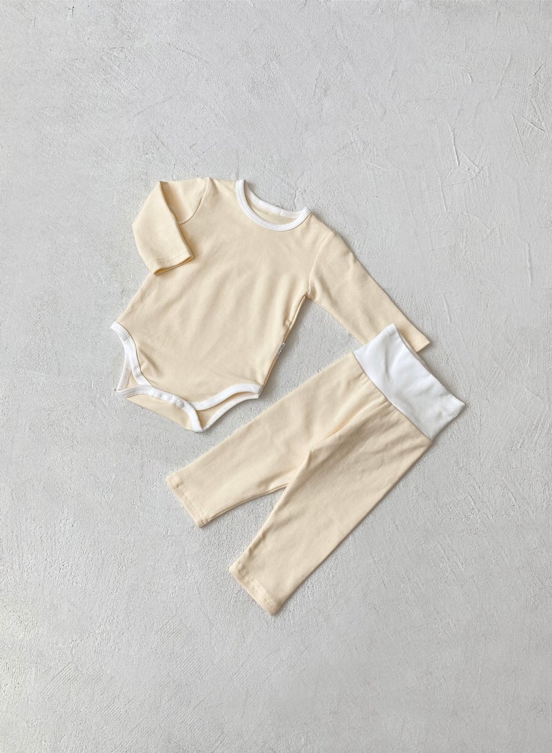 RedMapleTEK Baby Soft And Breathable Cotton Bodysuit + High Waist Pants Set - Image 4