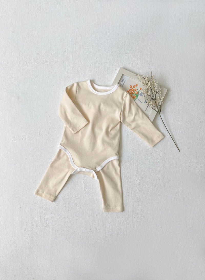 RedMapleTEK Baby Soft And Breathable Cotton Bodysuit + High Waist Pants Set - Image 3