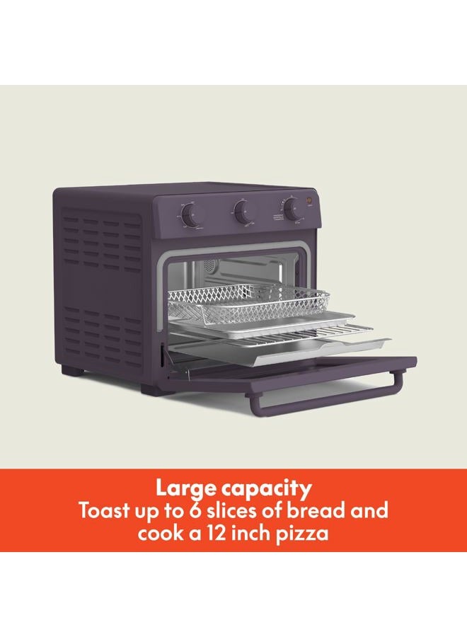 bella Air Fry Toaster Oven, 7 Preset Cooking Options, Dishwasher-Safe EverGood Coated Trays Included, 60-Minute Auto Shutoff w Audible Timer, Power Indicator Light, 1700 Watt, Plum - Image 2