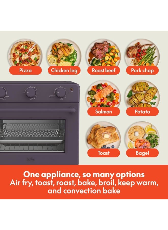 bella Air Fry Toaster Oven, 7 Preset Cooking Options, Dishwasher-Safe EverGood Coated Trays Included, 60-Minute Auto Shutoff w Audible Timer, Power Indicator Light, 1700 Watt, Plum - Image 5