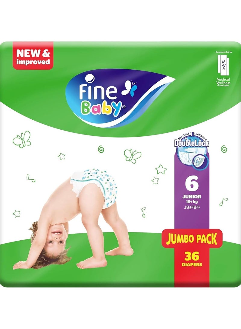 Fine Baby Diapers Size 6 Junior 16+ kg 36pcs