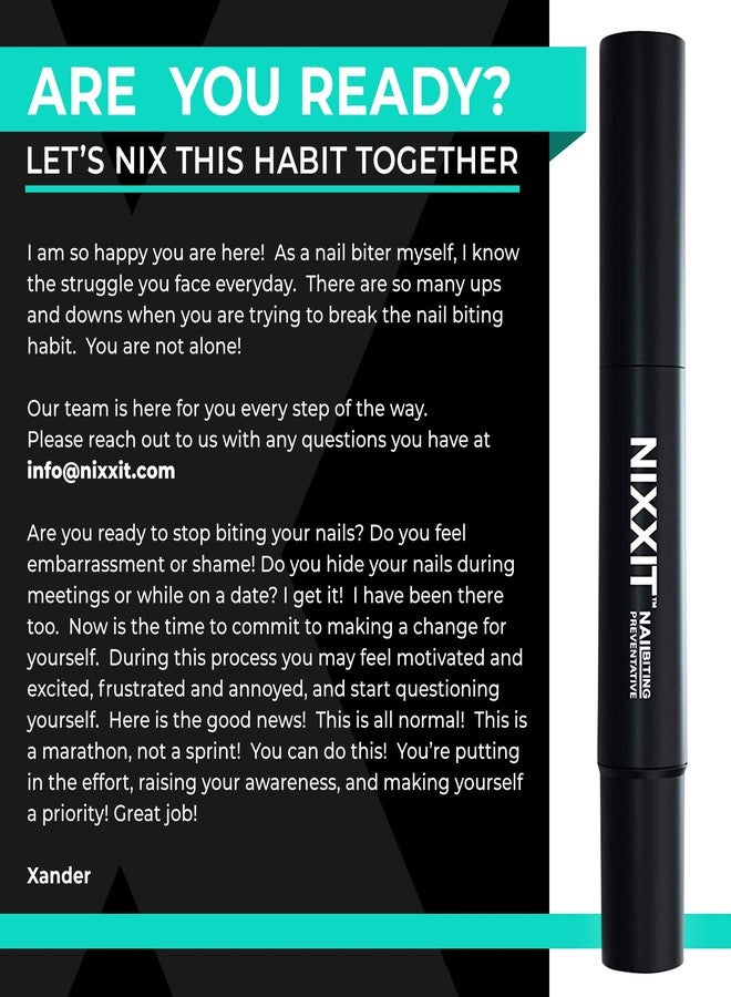 NIXXIT Nail Biting Treatment for Adults - Stop Nailing Biting Pen and Thumb Sucking for Adults & Children - Non Glossy Bitter Taste - Safe & Effective Solution - USA Made (2 - Pack) - Image 4