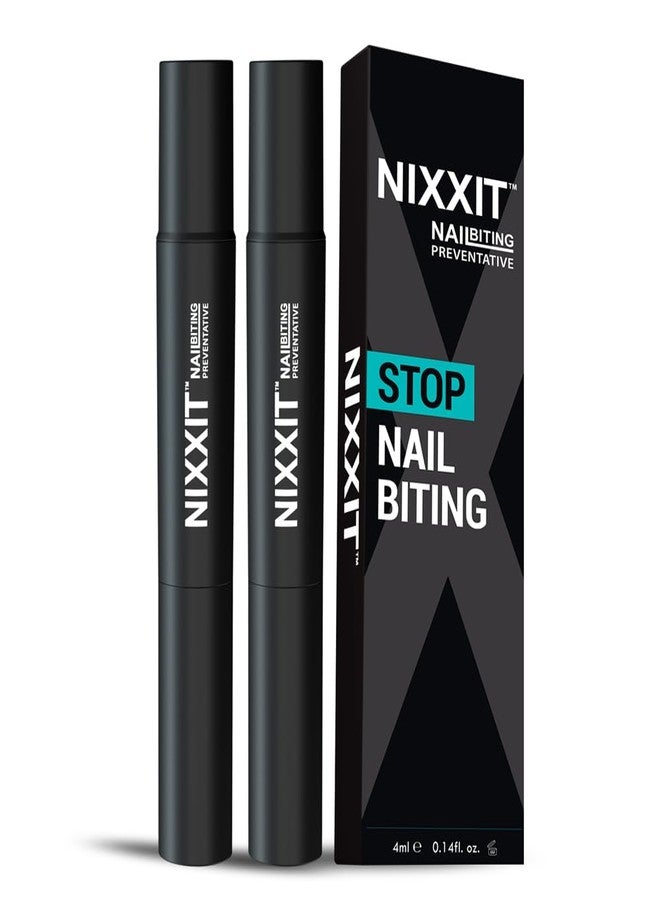 NIXXIT Nail Biting Treatment for Adults - Stop Nailing Biting Pen and Thumb Sucking for Adults & Children - Non Glossy Bitter Taste - Safe & Effective Solution - USA Made (2 - Pack) - Image 1