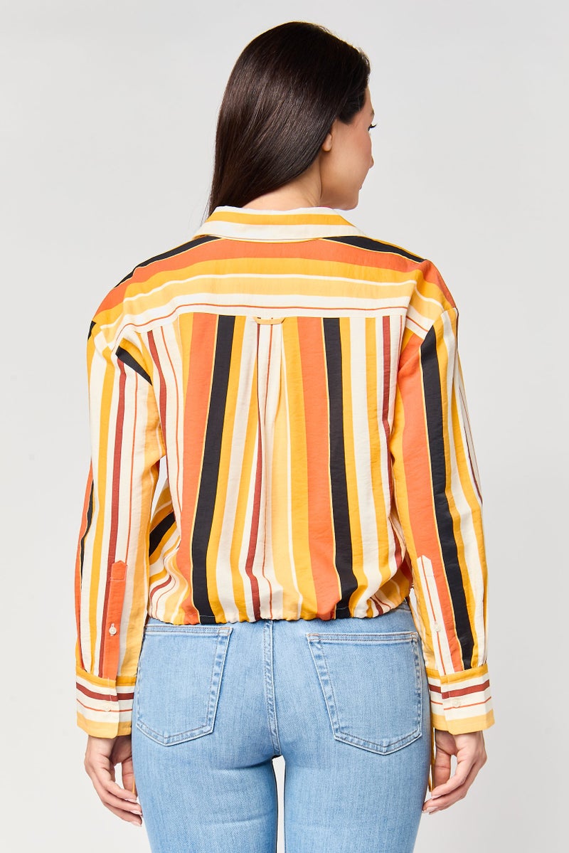 GANT Women Regular Fit Stripe Long Sleeve Blouse, Multicolor - Image 4