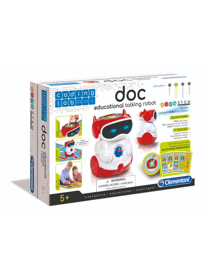 Clementoni DOC Educational Talking Robot, Battery Operated | 3 Game Modes | Coding Lab | STEM Toys | Science Toys | Educational & Learning Toy | Gift for Kids and Science Lover - Image 1
