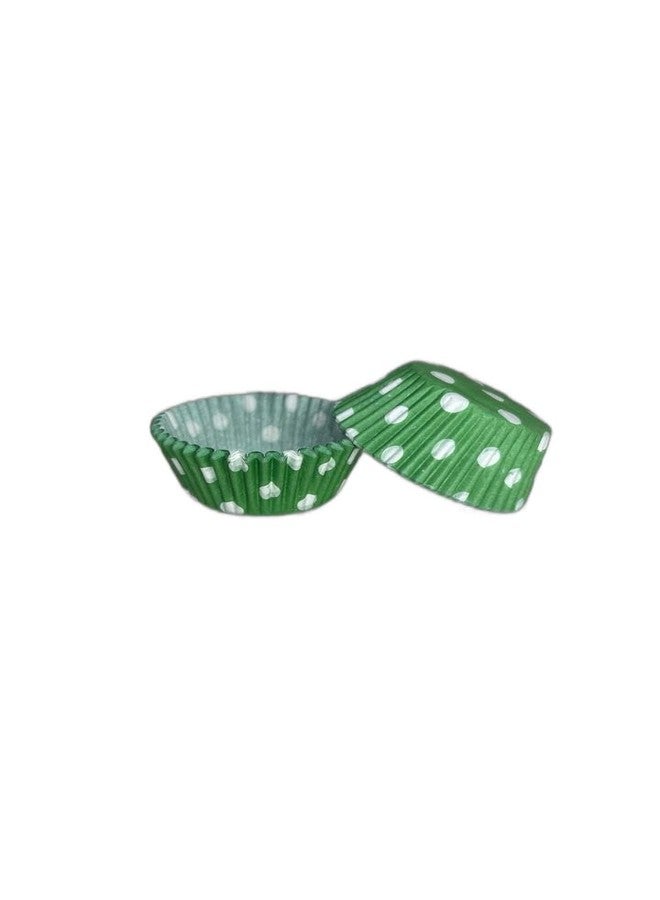 Bakerelation Bake and Serve Standard Size Cupcake Paper/Baking Cup/Cup Liners Green Dot Cupcake Liner(50mmx30mm) Pack of 500 Pcs - Image 1