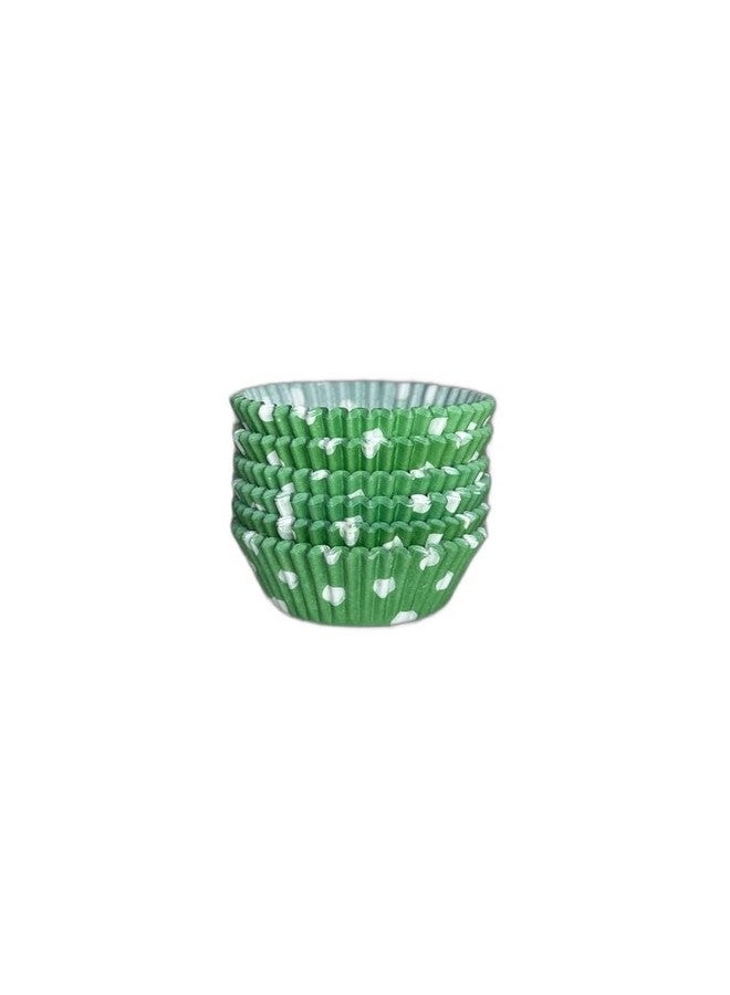 Bakerelation Bake and Serve Standard Size Cupcake Paper/Baking Cup/Cup Liners Green Dot Cupcake Liner(50mmx30mm) Pack of 500 Pcs - Image 2