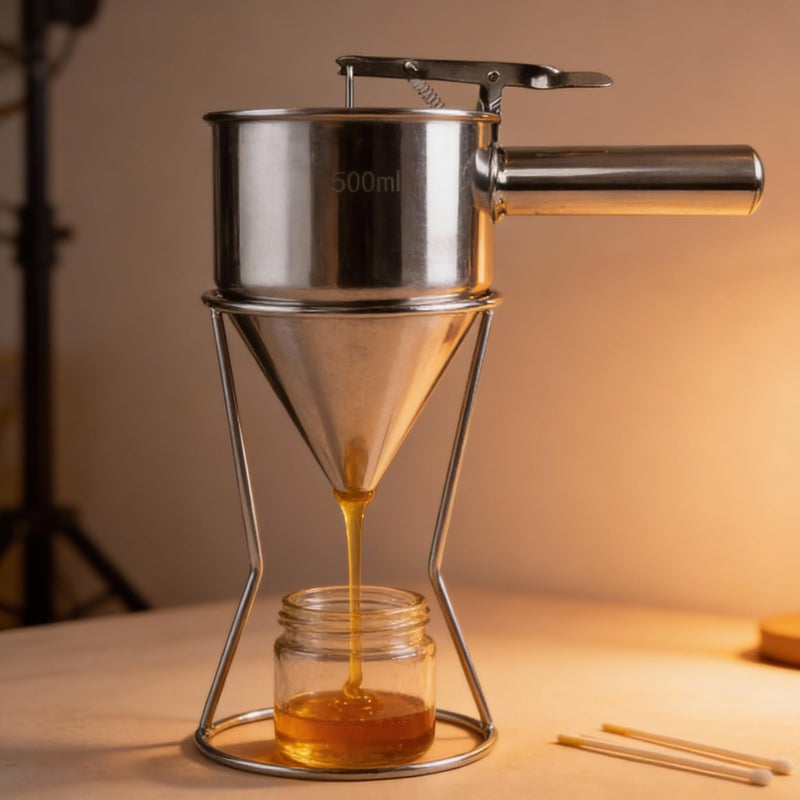 Stainless Steel Precision Funnel for Candle Making, Wax Pouring, Oils, Liquids & Craft Accessories, Durable, Reusable & Easy to Clean. 500ML. - Image 4