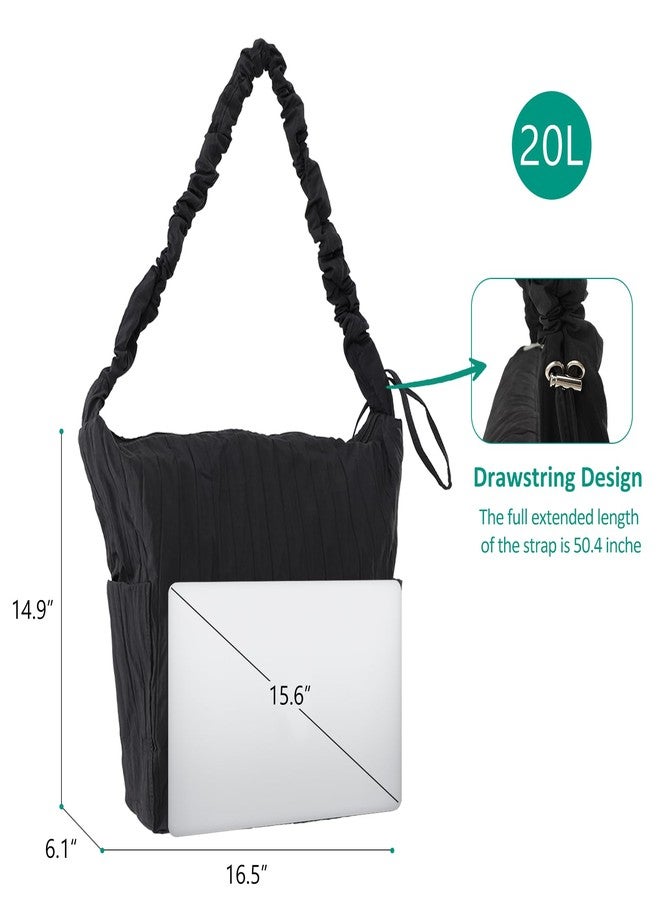 U+U Women's Large Lightweight Tote Bag with Adjustable Shoulder Strap, Multiple Compartments Crossbody Shoulder Bag for Travel, Work, Gym - Image 4