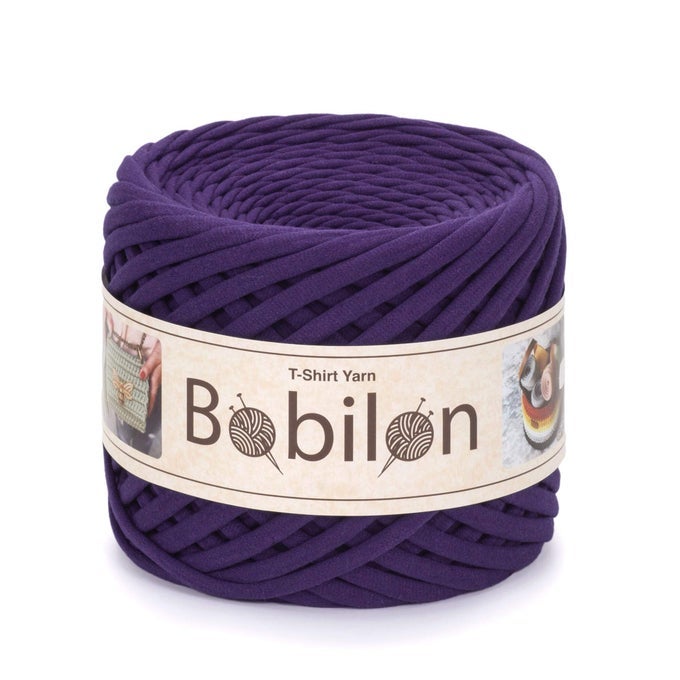 TSHIRT YARN FETTUCCINI STYLE 79 MM ORGANIC COTTON YARN BALL JERSEY VIOLET