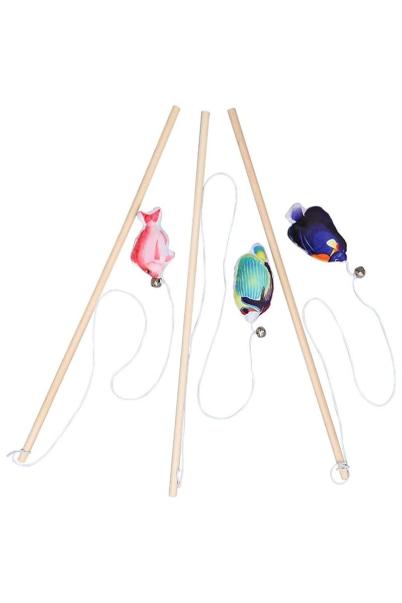 3 Pieces Long Cat Play Sticks - Interactive Cat Toy for Cats and Kittens