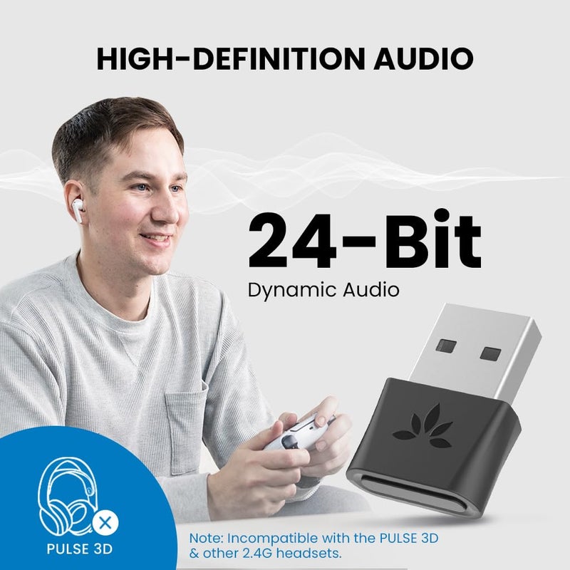 Avantree DG80 - USB Bluetooth 5.3 Adapter for PS5 & Gaming Consoles, Wireless Audio Transmitter Dongle, Compatible with Bluetooth Headphones or Earbuds with aptX-Adaptive or aptX Low Latency - Image 5