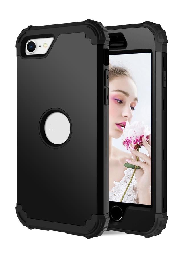 اس-توب جراب لهاتف iPhone SE 2022 / SE 2020 مصنوع من السيليكون + PC، غطاء خلفي لحماية الهاتف المحمول من السقوط مكون من ثلاث قطع - Image 2