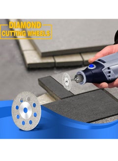 Excefore Cutting Wheels Set for Rotary Tool, 44 Pcs Accessories Kit, Includes 15 Diamond Cutting Wheels, 15 Resin Cut Off Discs, 6 HSS Circular Saw Blades, 6 Mandrel Shanks, and 2 Screwdrivers, Gifts for Men  - Image 4