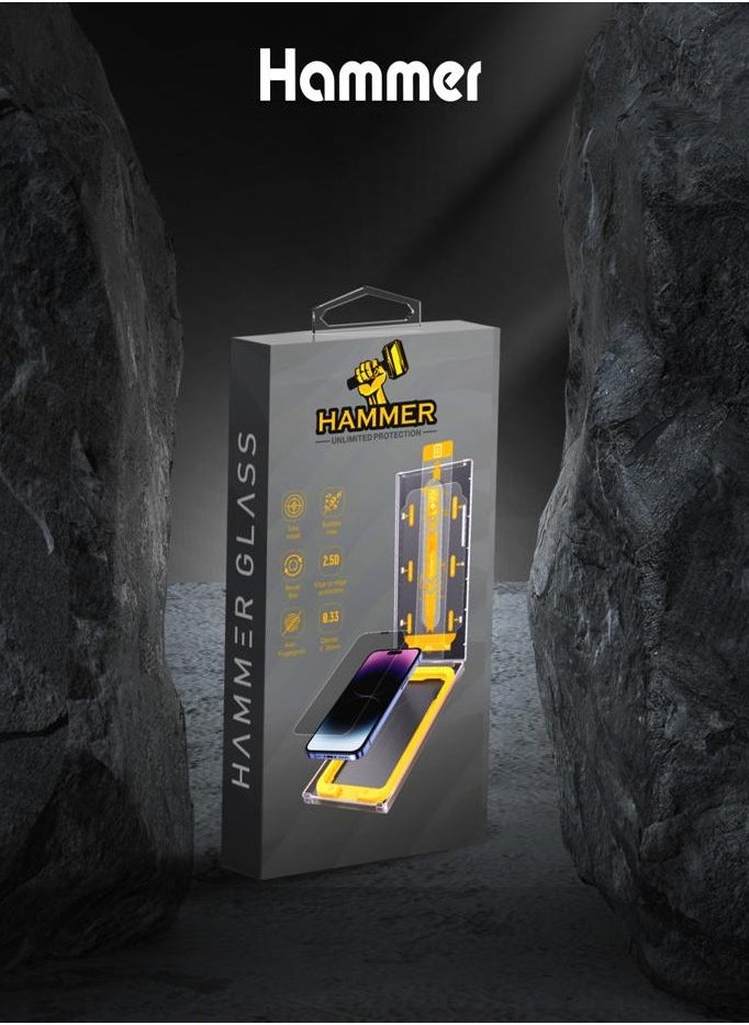 Hammer - Hammer protection from tempered glass, easy to install, self-installing, iPhone 14 regular / 13 Pro / 13 regular, for the cover - Image 1