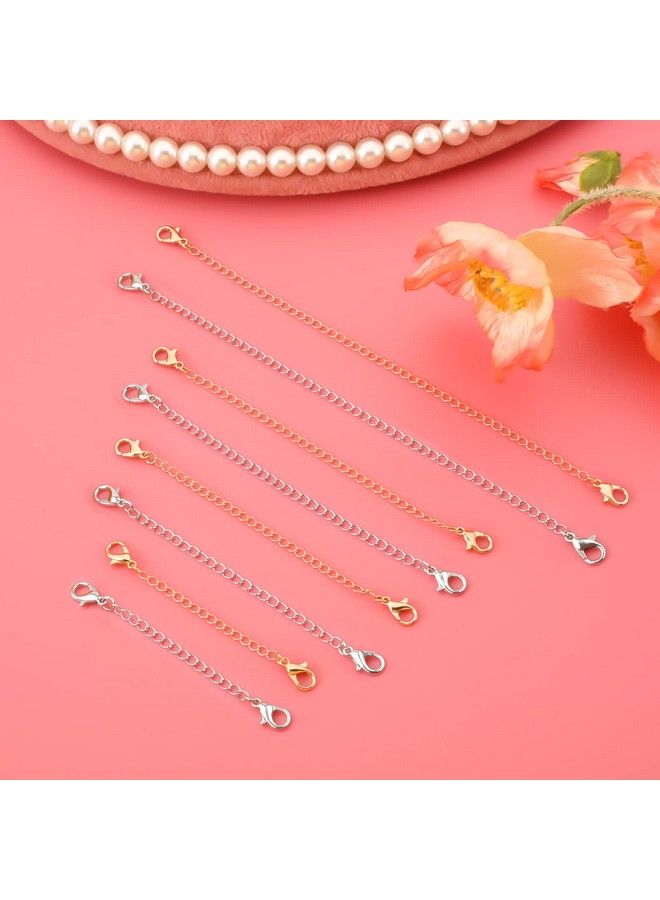 KINBOM 8Pcs Necklace Extension 4 Size Jewelry Extenders Necklace Chain Extender Extension Chain For Jewelry Making Necklace Bracelet Anklet (4 Gold 4 Silver) - Image 4