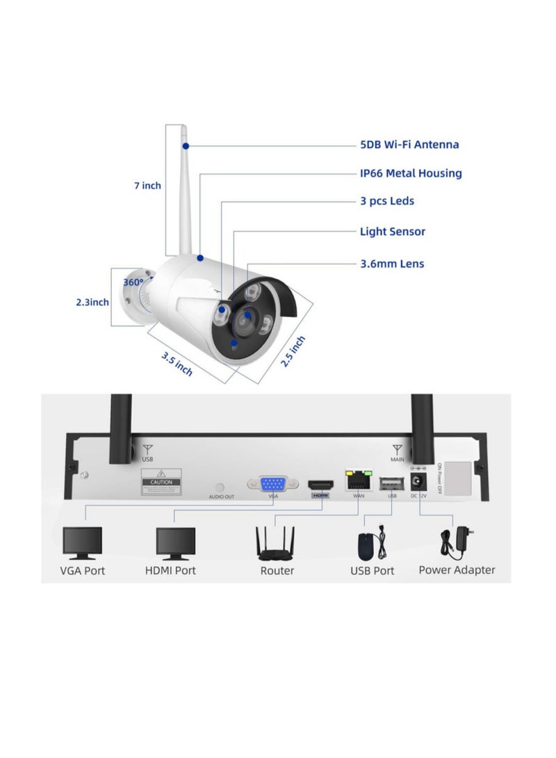 8 Channel 1080P Wireless Security Camera System with 1TB HDD – 6x 1.3MP Waterproof IP66 Cameras, Night Vision & Remote View - Image 2