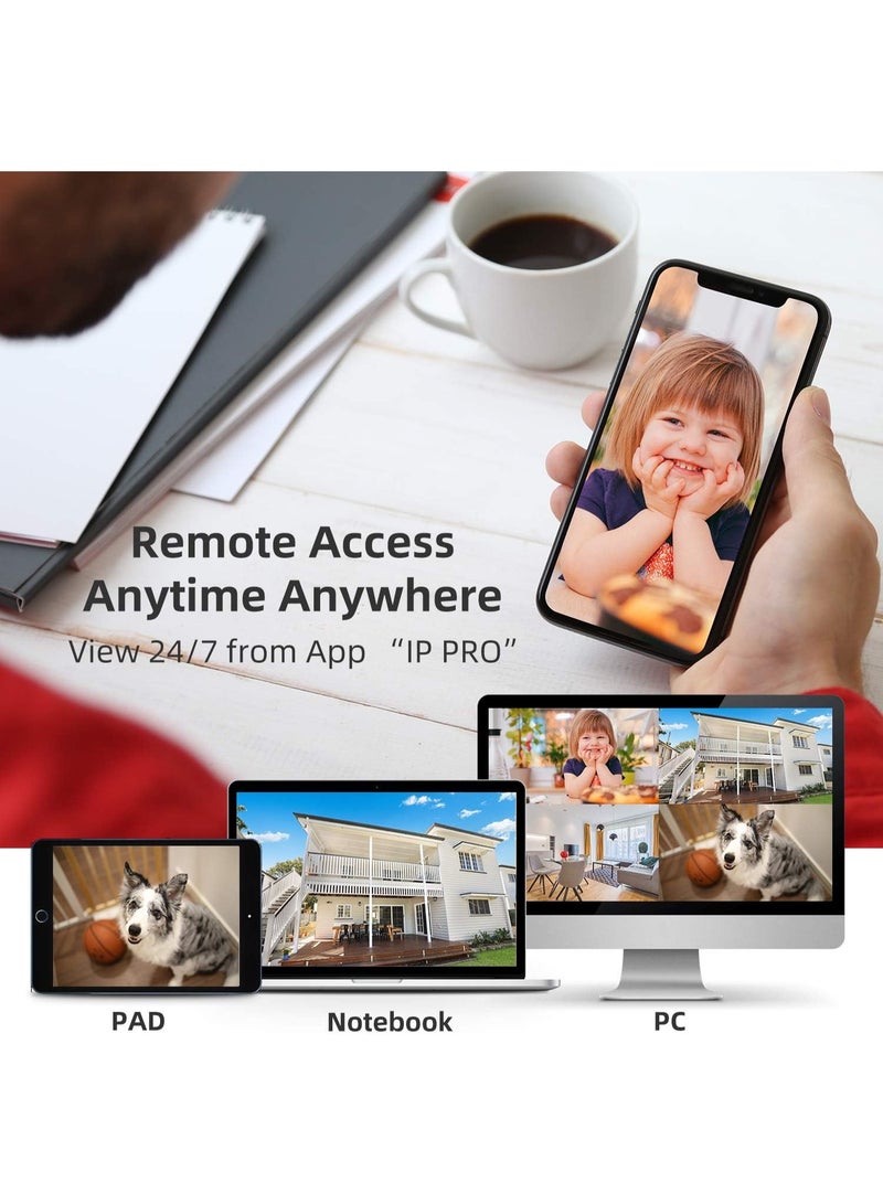8 Channel 1080P Wireless Security Camera System with 1TB HDD – 6x 1.3MP Waterproof IP66 Cameras, Night Vision & Remote View - Image 4
