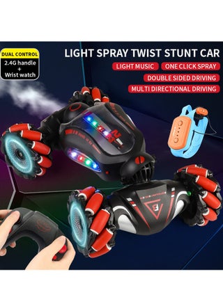 Dual Remote Control Four-Wheel Drive Watch Gesture Sensor Electric Toy Car, Music Light Spray Drift, Red and Black Color, 25X15X6.5CM - pzsku/ZBC0A203D735C5ED6B1A6Z/45/1746399899/85a2b2eb-6ae8-458a-8ef5-0773c5bc4ed7