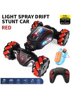 Generic Dual Remote Control Four-Wheel Drive Watch Gesture Sensor Electric Toy Car, Music Light Spray Drift, Red and Black Color, 25X15X6.5CM  - Image 3