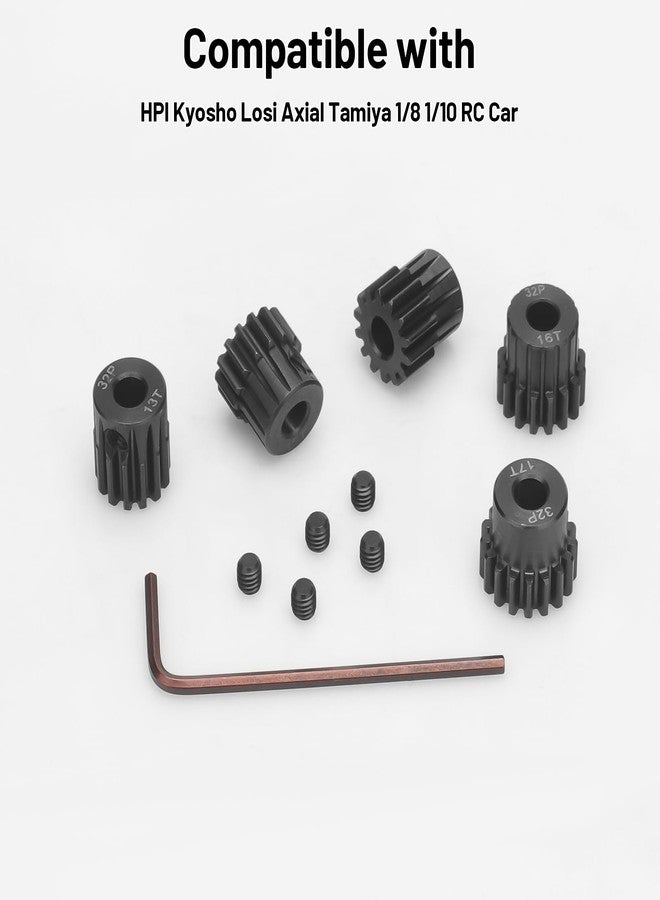 daitoku 32P 5mm Pinion Motor Gear Sets, daitoku 5PCS RC Pinion Gears 13T 14T 15T 16T 17T for HPI Kyosho Losi Axial Tamiya 1/8 1/10 RC Car - Image 3