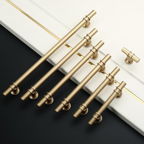 Amerdeco 10 Pack Matte Gold Cabinet Pulls 3 Inch(76MM) Hole Centers Kitchen Cabinet Handles Cabinets Hardware Drawer Pulls ZH0058 - Image 3