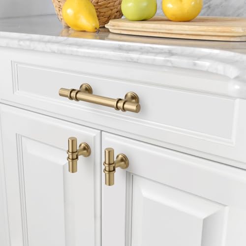 Amerdeco 10 Pack Matte Gold Cabinet Pulls 3 Inch(76MM) Hole Centers Kitchen Cabinet Handles Cabinets Hardware Drawer Pulls ZH0058 - Image 4