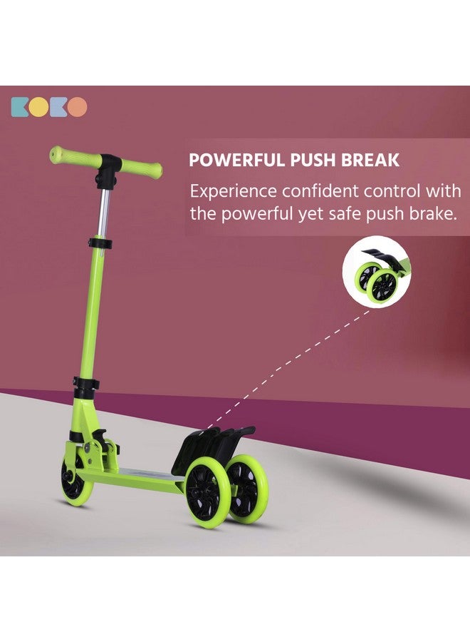كوكو سكوتر كوكو راودي كيك سكيت مع ارتفاع قابل للتعديل وقابل للحمل، سكوتر للأطفال بعجلات LED من مادة PVC للأعمار من 3 سنوات فما فوق (الحد الأقصى لوزن المستخدم: 50 كجم) (أخضر) - Image 3