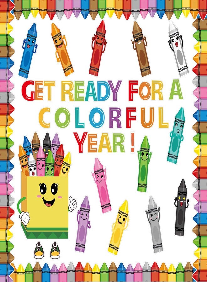 Hedeey 69 Pcs Crayon Bulletin Board Decorations for Classroom,Back to School Crayon Theme Classroom Decor with Border Trims Crayons Name Tags for School Classroom Door Home Wall Decorations - Image 1