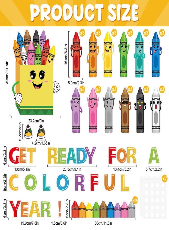 Hedeey 69 Pcs Crayon Bulletin Board Decorations for Classroom,Back to School Crayon Theme Classroom Decor with Border Trims Crayons Name Tags for School Classroom Door Home Wall Decorations - Image 2