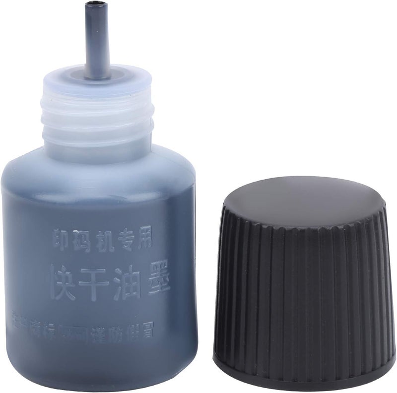 حبر سريع الجفاف للطابعة النافثة للحبر المحمولة، 46 مل حبر أسود، 12 زجاجة - يجف في 5 ثوانٍ، مثالي للأسطح البلاستيكية والمعدنية والزجاجية والورقية والخشبية. - Image 3