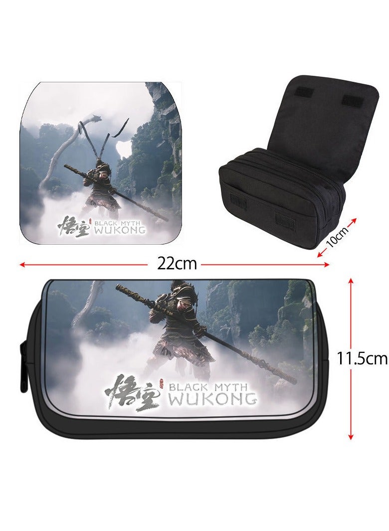 Black Myth: Wukong Game Pencil Bag Multifunctional Double Layer