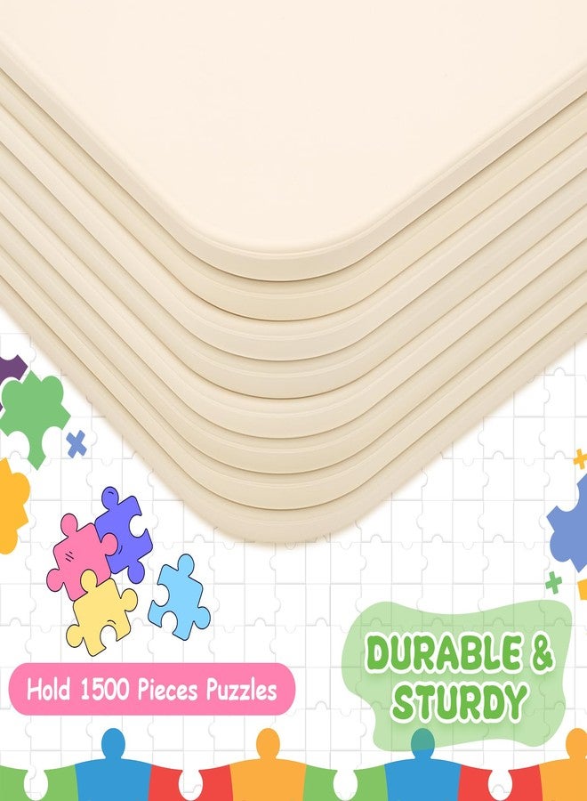 LOYIM 8 Pcs 15'' x 10.5' Extra Large Puzzle Sorting Trays Stackable Puzzle Trays for Sorting Piece Sorter Jigsaw Storage Accessory for 2000/3000/5000/6000 Pieces(Beige) - Image 3