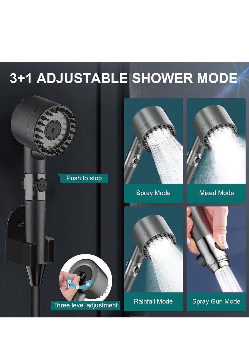 إيسي دش تخييم محمول مع عرض ذكي، مضخة دش قابلة لإعادة الشحن و3 أوضاع لرأس الدش للاستخدام في التخييم الخارجي، والمشي لمسافات طويلة، وغسل الحيوانات الأليفة، والسفر - Image 4