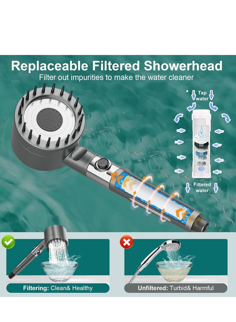 إيسي دش تخييم محمول مع عرض ذكي، مضخة دش قابلة لإعادة الشحن و3 أوضاع لرأس الدش للاستخدام في التخييم الخارجي، والمشي لمسافات طويلة، وغسل الحيوانات الأليفة، والسفر - Image 3