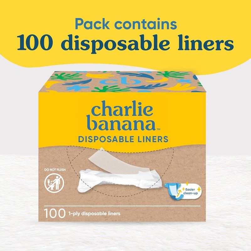 Charlie Banana Disposable Cloth Diaper Liners - 100 Count - Image 2