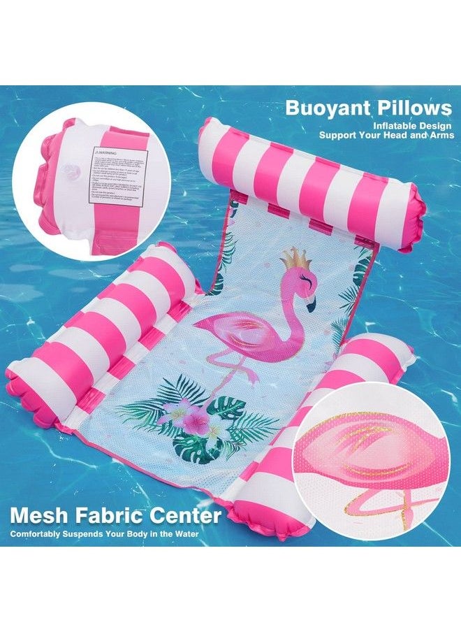 Wernnsai - Water Hammock Lounger 2 Packs Pool Float For Adults Inflatable Swimming Pool Hammock Floaties Multi Purpose Pool Floating Lounge Bed For Summer Outdoor Pool Beach Lake (Flamingo & Mermaid) - Image 1