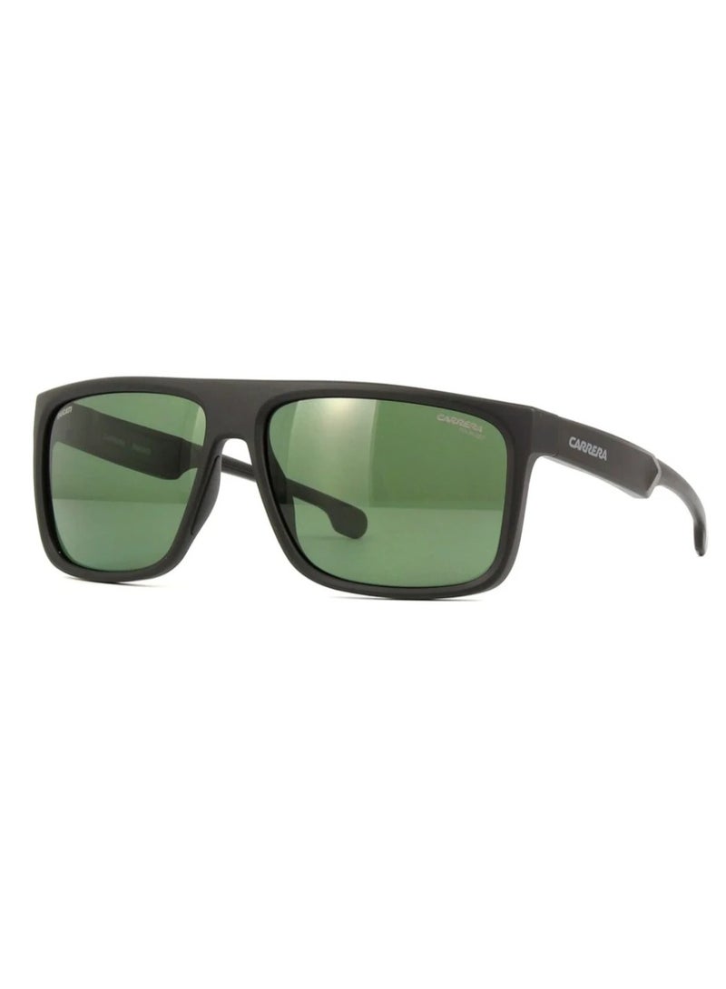 Carrera x Ducati Carrera Ducati CARDUC 011/S Men’s Rectangular Sunglasses – 61 mm Matte Black Frame – Green Polarized Lens  - Image 1