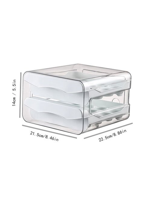 Refrigerator Egg Storage Organizer Egg Holder For Fridger 2-Layer Drawer Type Stackable Storage Bins