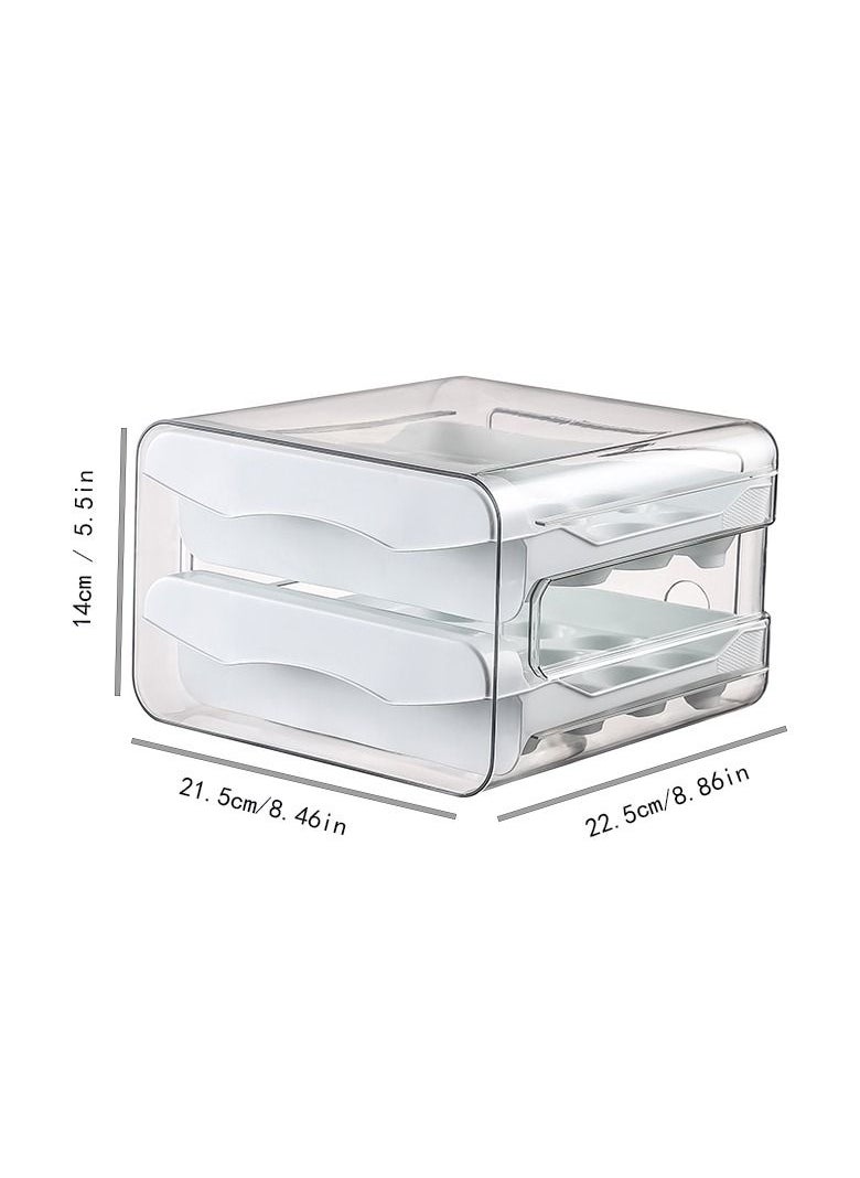 Generic - Refrigerator Egg Storage Organizer Egg Holder For Fridger 2-Layer Drawer Type Stackable Storage Bins - Image 1