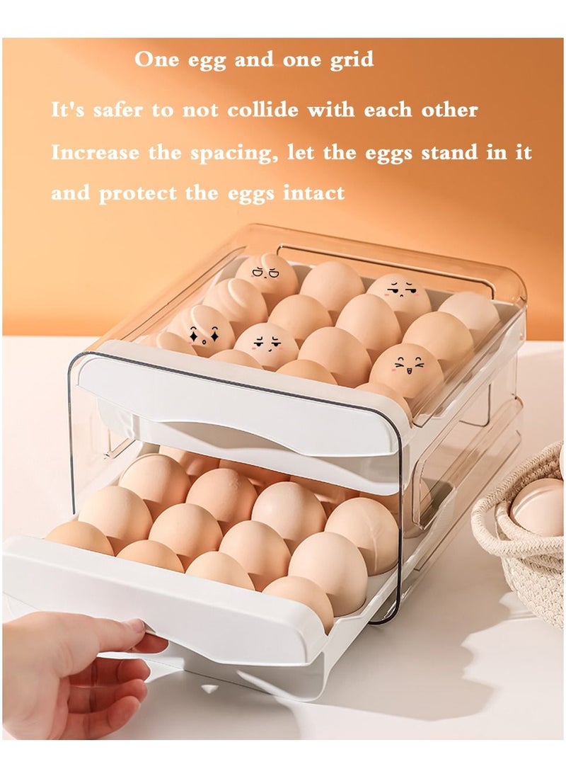 Generic - Refrigerator Egg Storage Organizer Egg Holder For Fridger 2-Layer Drawer Type Stackable Storage Bins - Image 1