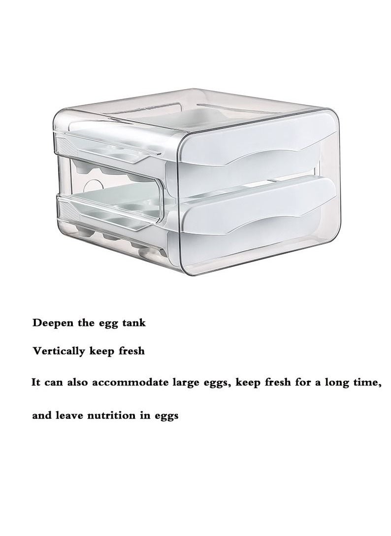 Generic - Refrigerator Egg Storage Organizer Egg Holder For Fridger 2-Layer Drawer Type Stackable Storage Bins - Image 1