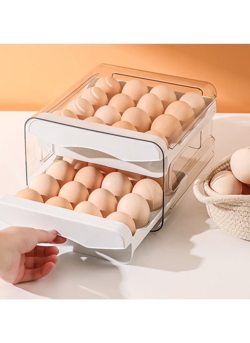 Generic - Refrigerator Egg Storage Organizer Egg Holder For Fridger 2-Layer Drawer Type Stackable Storage Bins - Image 1