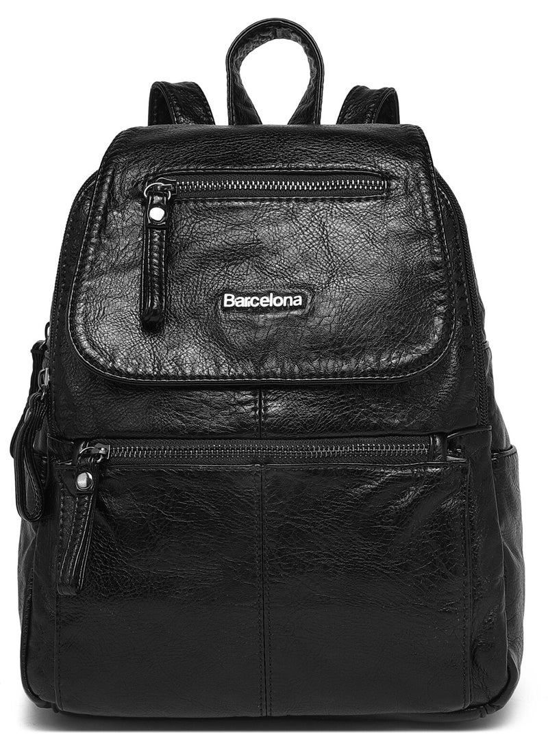 Barcelona - Wash Leather Medium Women's Backpack 21-K 1675-2 - Image 1