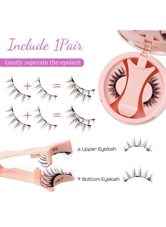 BY SABRINA Magnetic false eyelash set, reusable eyelashes with strong magnets, no need for glue, waterproof, easy to use, quick to wear, completed in 3 seconds, creating a natural makeup look, and lightweight eyelashes - Image 3