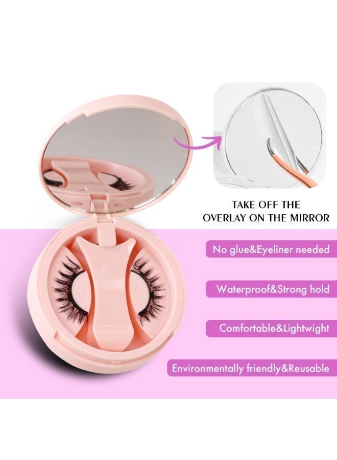 BY SABRINA Magnetic false eyelash set, reusable eyelashes with strong magnets, no need for glue, waterproof, easy to use, quick to wear, completed in 3 seconds, creating a natural makeup look, and lightweight eyelashes - Image 4