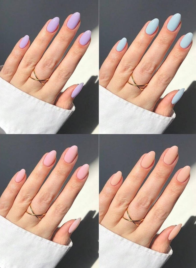 Fake nails, a box of 4 different and distinctive nail colors, suitable for daily wear and parties - Image 2