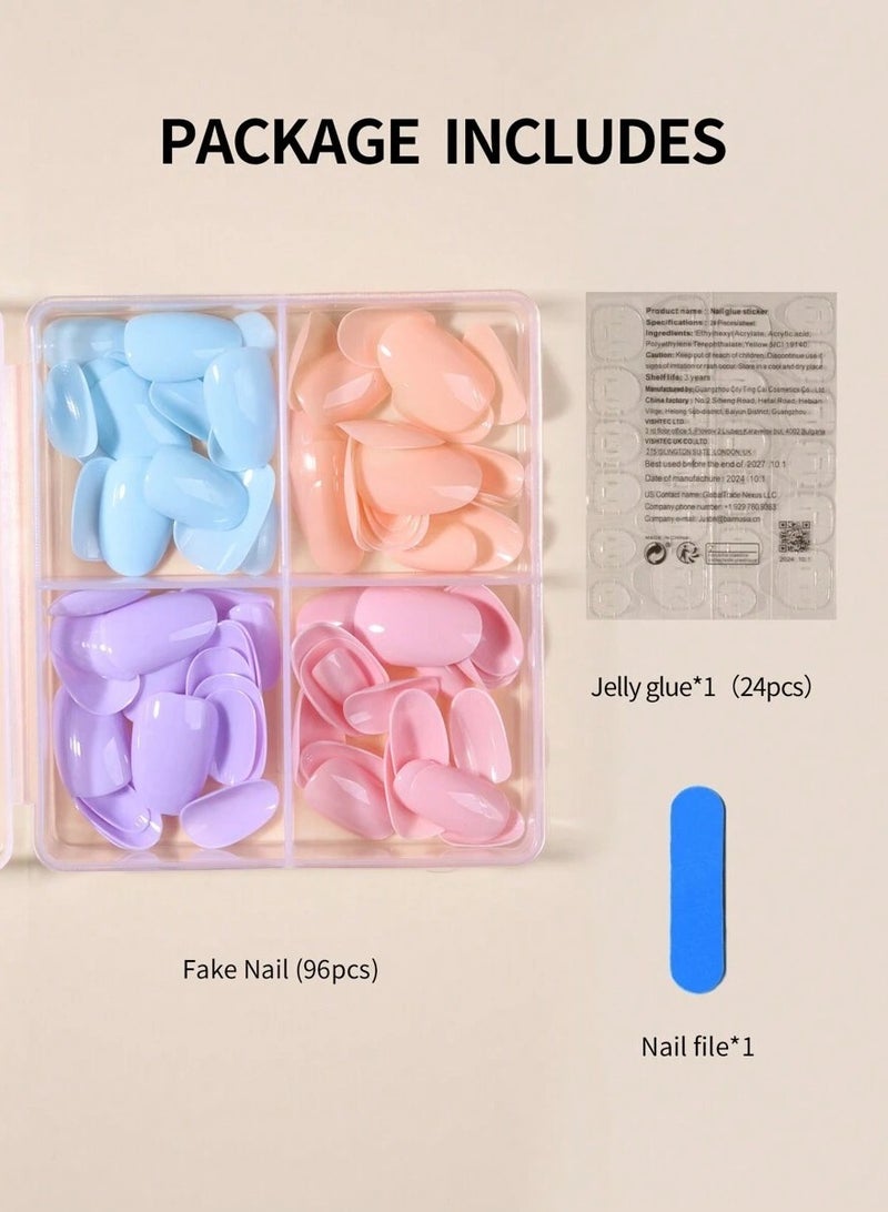 Fake nails, a box of 4 different and distinctive nail colors, suitable for daily wear and parties - Image 5