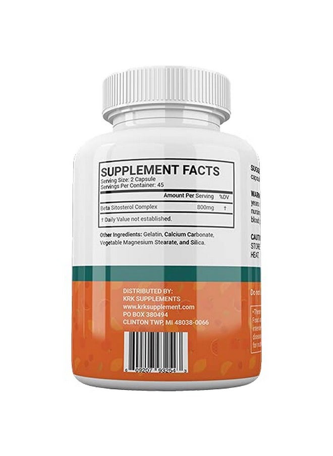 KRK SUPPLEMENTS 2 Bottles Beta Sitosterol 800Mg Per Serving 180 Total Capsules Prostate Support  - Image 4
